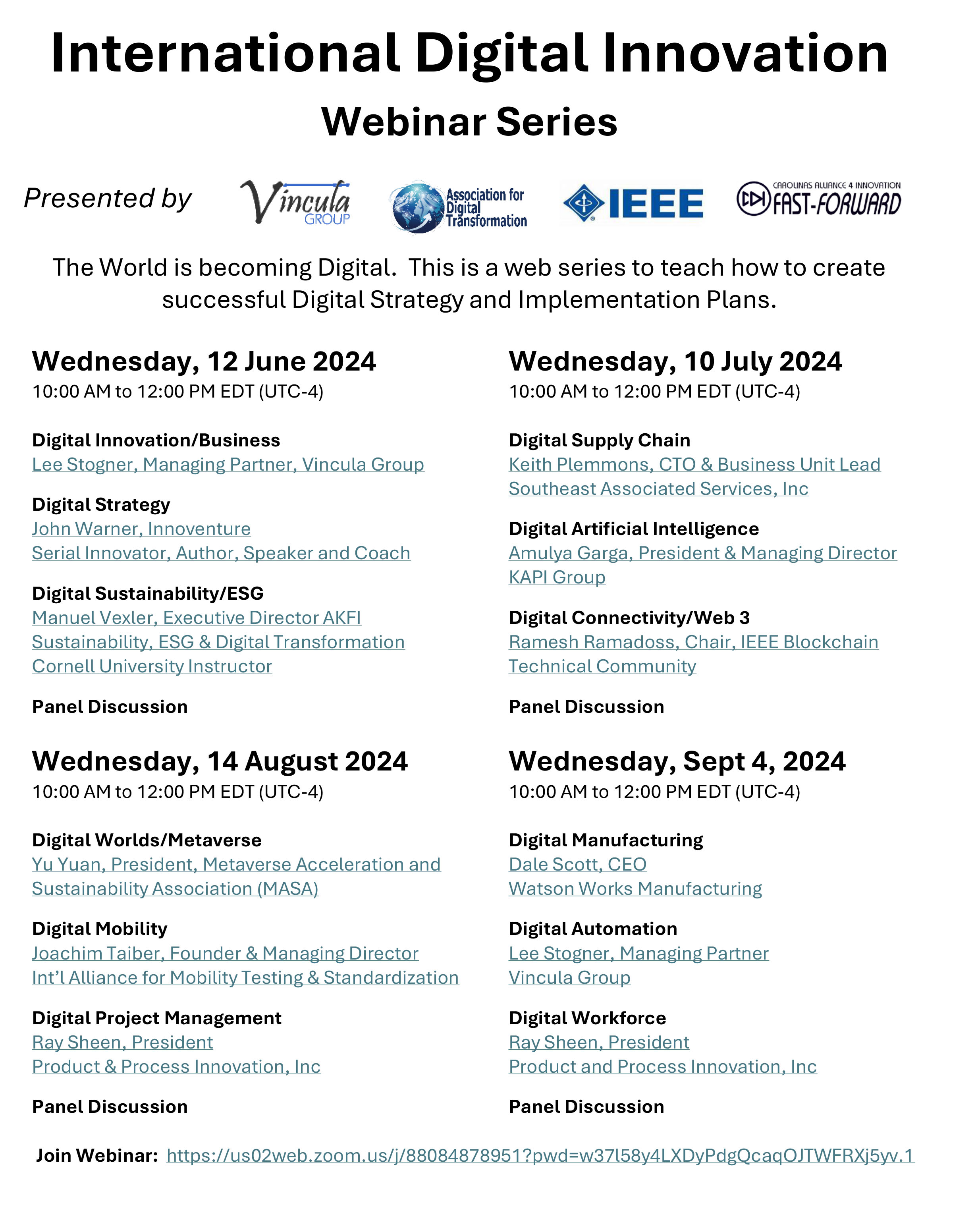 Digital Innovation Webinar Series